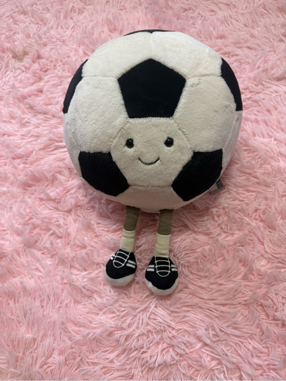 Jelly CatPlush Soccer Ball Toy with Legs - Black & White